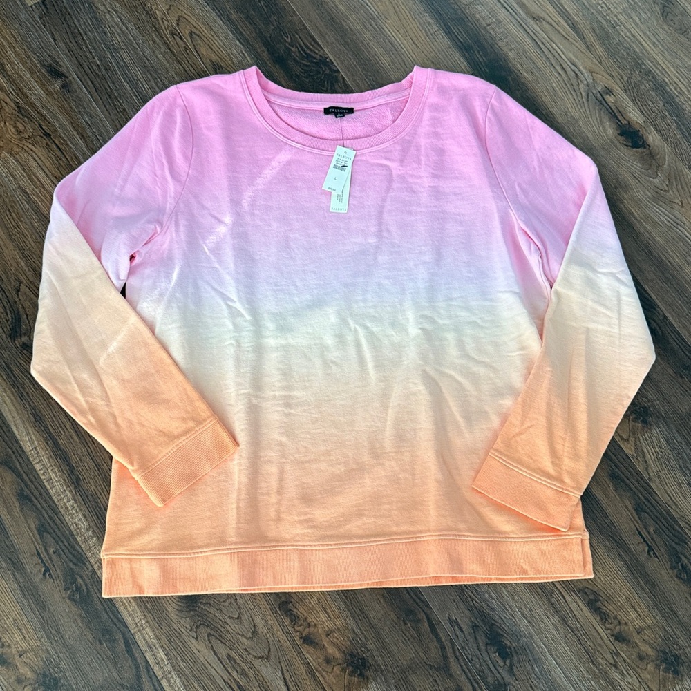 Talbots Pink and Orange Long Sleeve Top. Sweatshirt size L